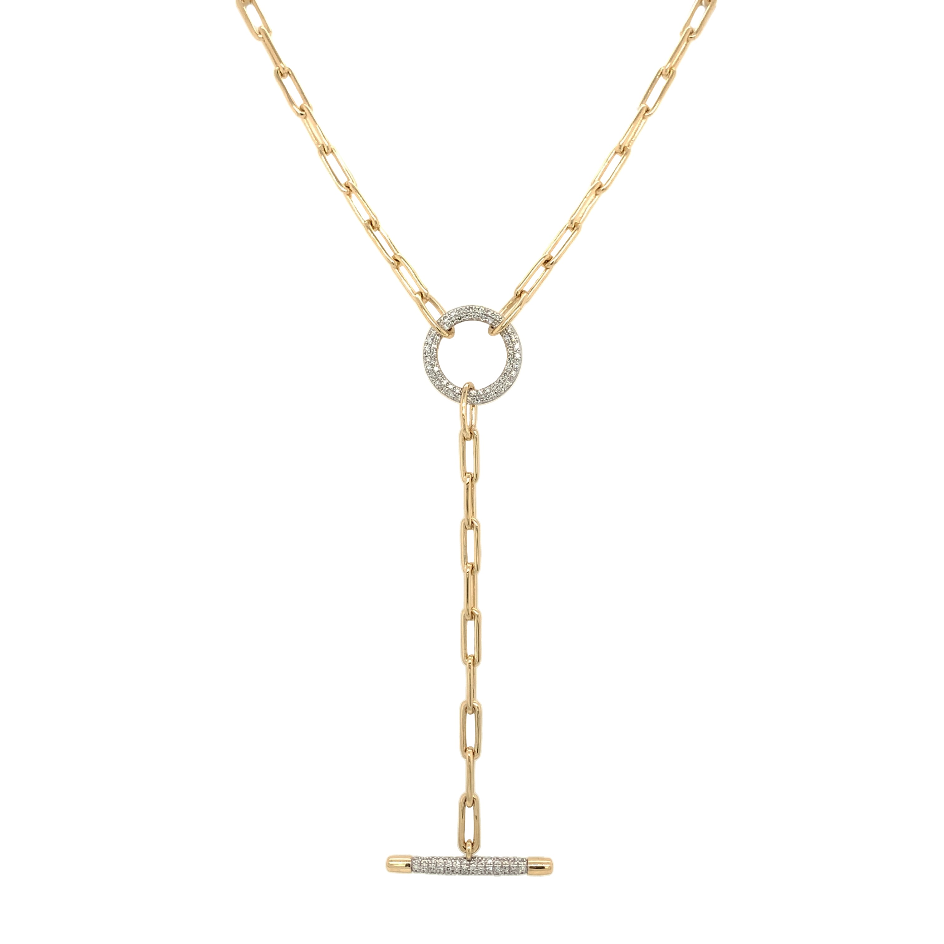 Aqua Toggle Chain Necklace, 23 - 100% Exclusive Gold