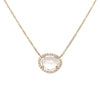 Yellow Gold Pave Diamond Topaz Necklace  14K Yellow Gold 0.10 Diamond Carat Weight 2.23 White Topaz Carat Weight Stone: 0.40" Wide X 0.40" High Chain: 16-18" Length