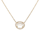 Yellow Gold Pave Diamond Topaz Necklace  14K Yellow Gold 0.10 Diamond Carat Weight 2.23 White Topaz Carat Weight Stone: 0.40" Wide X 0.40" High Chain: 16-18" Length