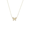 Pave Diamond Butterfly Chain Necklace  14K Yellow Gold 0.36 Diamond Carat Weight Butterfly: 0.50" Length X 0.75'' Width Chain: 16-18" Long