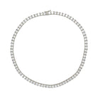 Round CZ Tennis Necklace  White Gold Plated Over Silver 4MM Round CZ