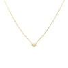 Oval Bezel Set Diamond Solitaire on Delicate Chain Necklace  14K Yellow Gold 0.20 Diamond Carat Weight 16-18" Length