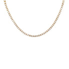 Diamond Tennis Choker Necklace  14K Yellow Gold 5.0 Diamond Carat Weight 12-15" Length 0.09" Width