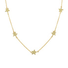 Star Choker Necklace  • Yellow Gold Plated • 12-16" Long • 6 Stars