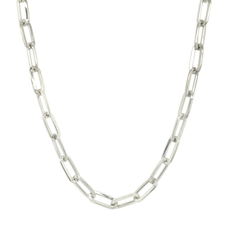 Chain Link Necklace  White Gold Plated Chain: 18" Long Links: 16MM X 8MM