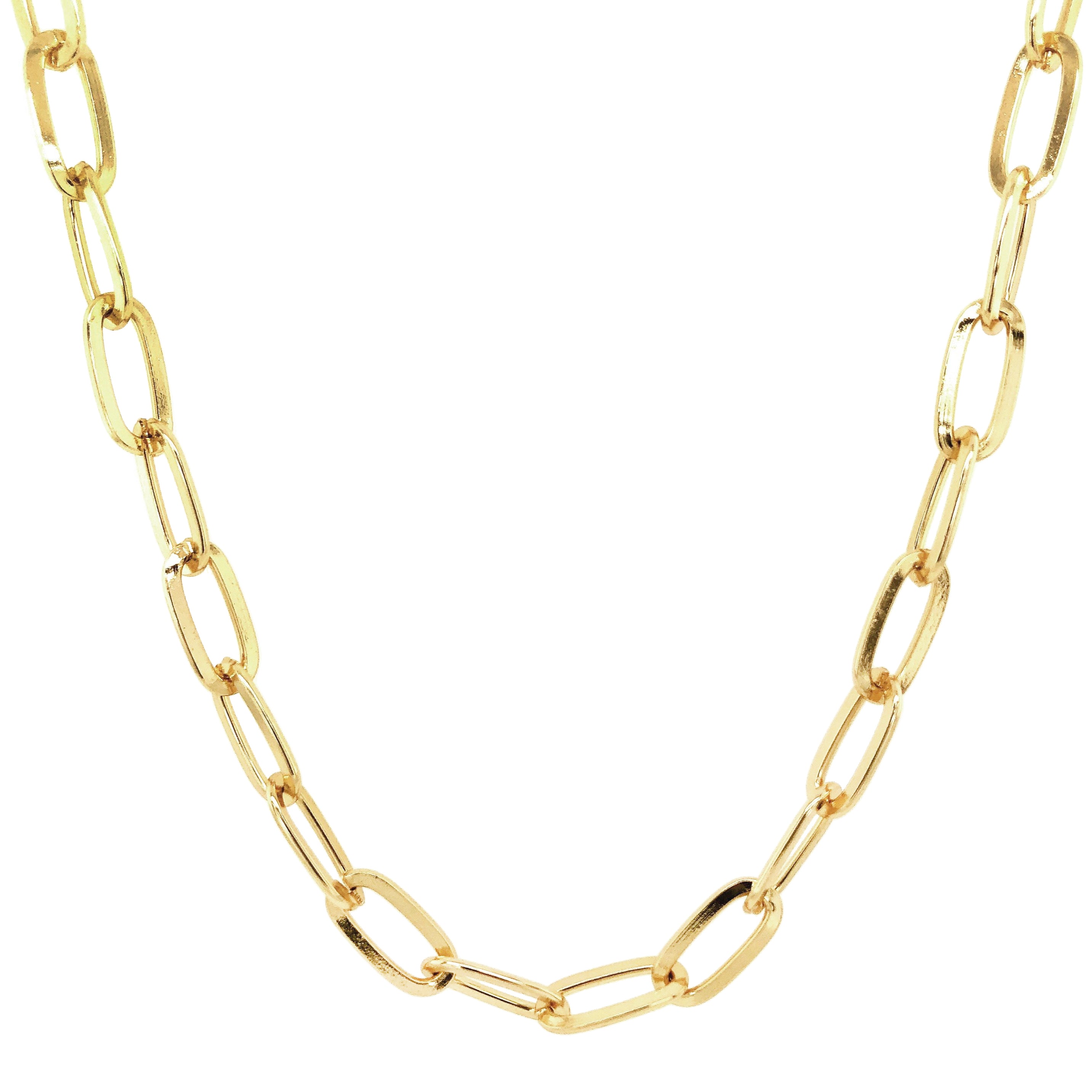 The Jen Necklace, Chunky Chain Necklace, Paperclip Chain Necklace, Gold Plated Necklace