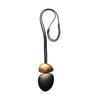 Ebony Wood Pendant on Adjustable Leather Strap Necklace  18" Length Kamagong Ebony Wood & Goldfoil Pendant: 5.45" Length X 3.30" Width