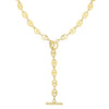 Anchor Link Lariat Necklace  Yellow Gold Plated Chain: 22" Length Links: 0.42" Long X 0.32" Wide Toggle Closure