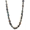 Black Baroque Pearl Necklace   Oxidized Gold Plated Over Silver