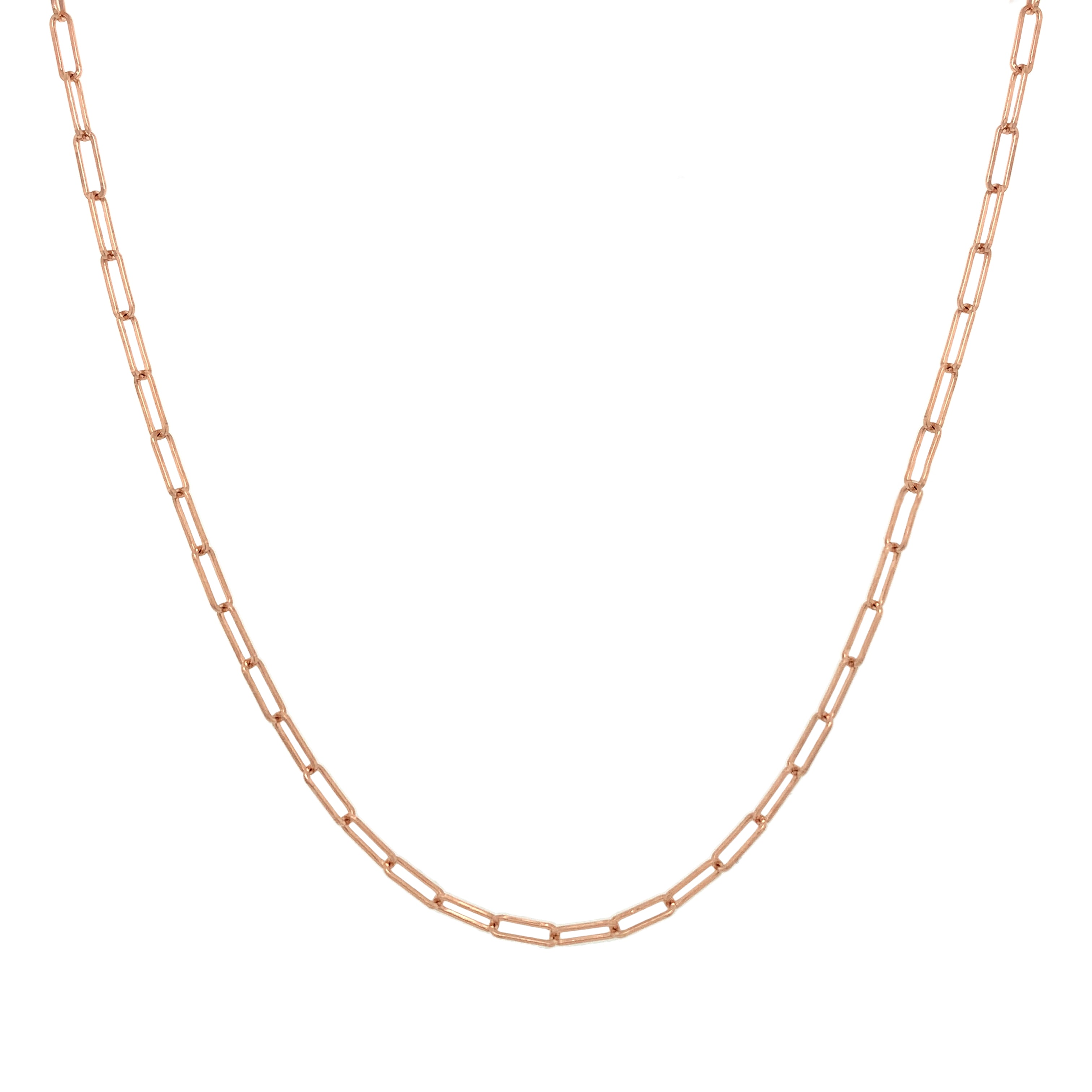 Thin Paperclip Chain Necklace 14K Rose / 17