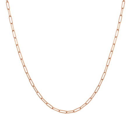 Paper Clip Chain  14K Rose Gold Chain: 18" Long Links: 0.23" Long X 0.08" Wide