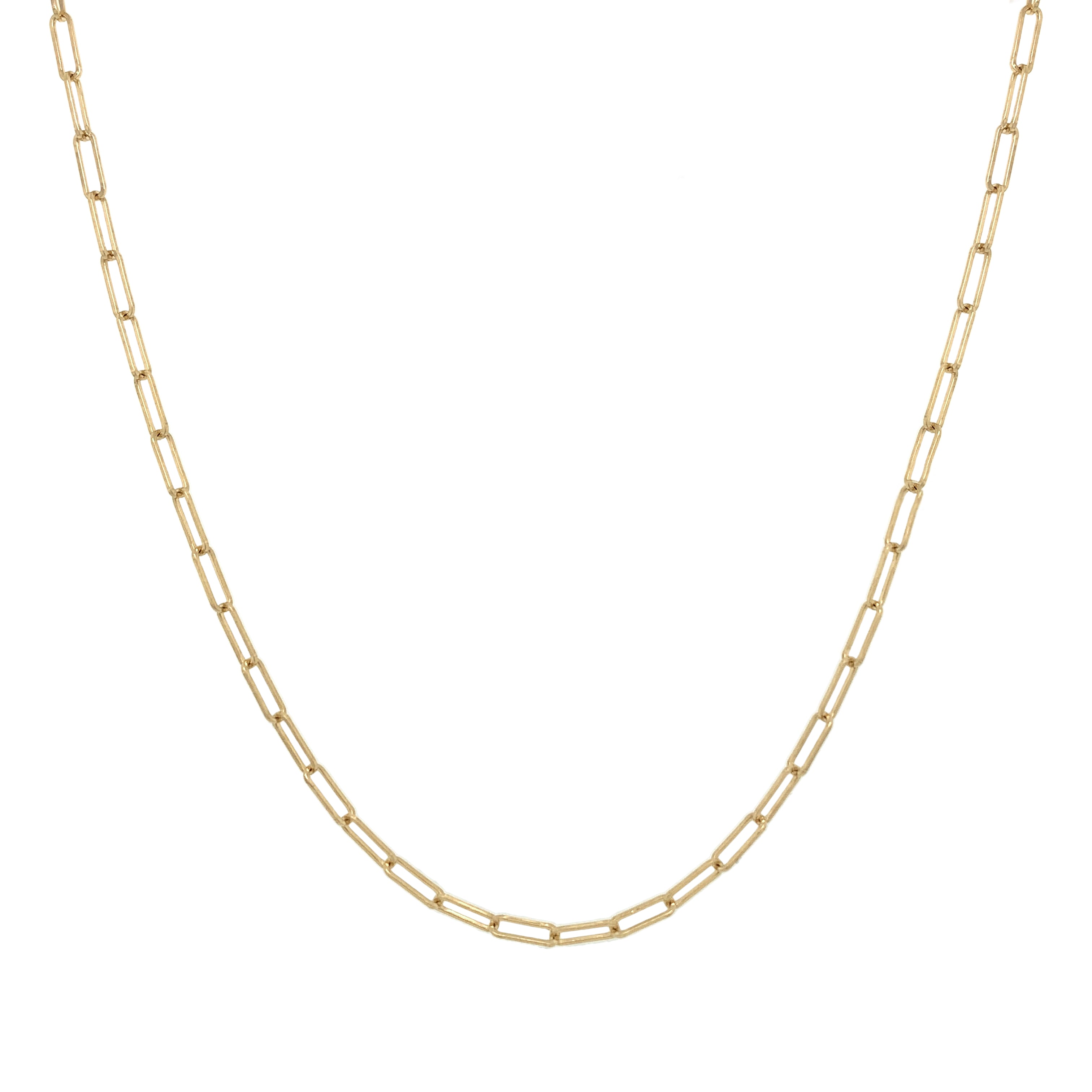 Paper Clip Chain  14K Yellow Gold Chain: 18" Long Links: 0.23" Long X 0.08" Wide