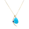 Turquoise & Diamond Crescent Moon on Paperclip Chain Necklace  14K Yellow Gold 0.60 Diamond Carat Weight Chain: 18" Length Quartz: 1.25" Length X 0.78" Width Moon: 1.83" Length