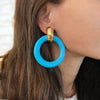 Turquoise Doorknocker Clip On Earrings