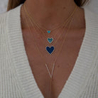 Layered malachite, turquoise, lapis heart yellow good chain necklaces.