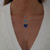 Lapis & Diamond Heart Necklace