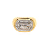 Diamond Octagon Dome Adjustable Ring   14K Yellow Gold 3.35 Diamond Carat Weight Adjustable Spring Bar Inside Fits size 6-8
