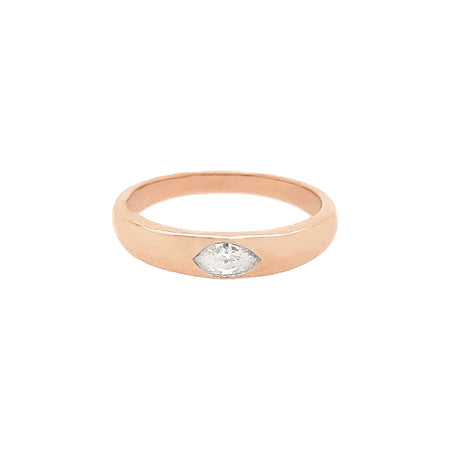 Marquis Diamond Band Ring  14K Rose Gold  0.22 Diamond Carat Weight  0.16" Width 
