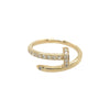 Pave Diamond Nail Twist Ring  14K Yellow Gold 0.19 Diamond Carat Weight 0.38" Wide