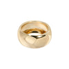 Wide Dome Band Ring   Yellow Gold Plated 0.37" Width