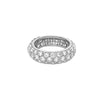 Pave CZ 3 Layer Eternity Ring  White Gold Plated Over Silver 0.23" Thick