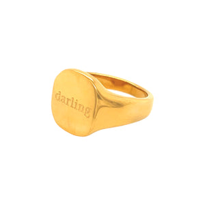 "Darling" Engraved Signet Ring