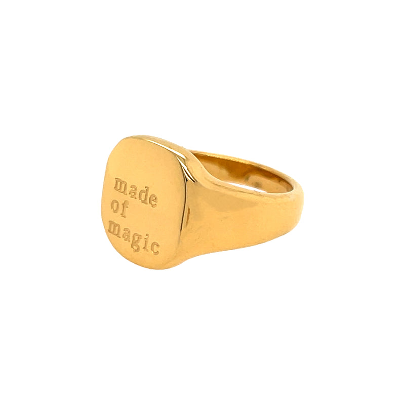 "Made Of Magic" Engraved Signet Ring