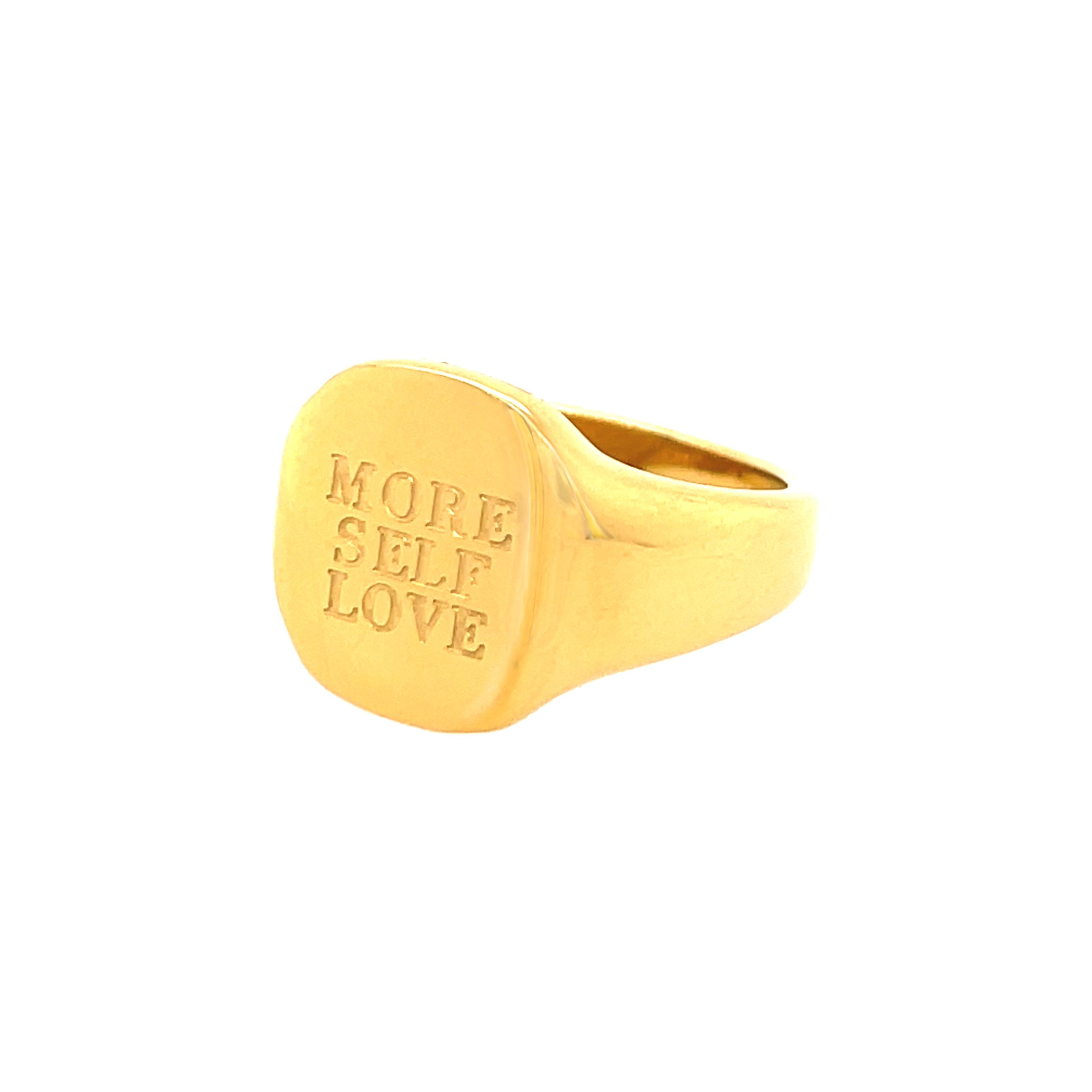 "More Self Love" Engraved Signet Ring