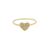 Pave Diamond Heart Ring  This exquisite ring features a dainty heart-shaped design that is accented by sparkling pave diamonds. Whether you wear it on its own or stack it with other rings, this piece is sure to become a source of endless compliments.   14K Yellow Gold 0.07 Diamond Carat Weight 0.24" High X 0.28" Wide For additional ring sizes, please contact our boutiques.