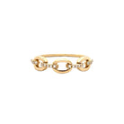 Diamond Chain Ring   14K Yellow Gold 0.06 Diamond Carat Weight 0.2" Thick