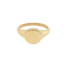 Gold Signet Ring  14K Yellow Gold Signet: 0.35" Diameter