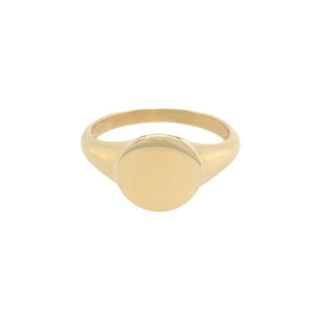 Gold Signet Ring  14K Yellow Gold Signet: 0.35" Diameter