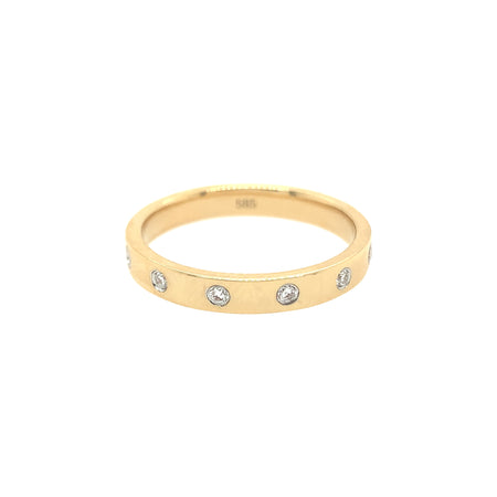 Diamond Inset Ring  14K Yellow Gold 0.16 Diamond Carat Weight 0.10" Width