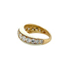 White Enamel & Full Cut Diamond Swirled Ring  14K Yellow Gold 2.15 Diamond Carat Weight White Enamel 0.35" Width