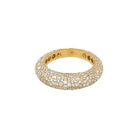 Pave Diamond Flattened Dome Ring  18K Yellow Gold 2.36 Diamond Carat Weight 0.16" Width