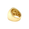 Pave CZ Dome Ring  Yellow Gold Plated 0.84" Width