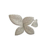 Crystal Plumeria Flower Open Ring  White Gold Plated 2.72" Height Adjustable Fits Ring Size 5-6.75 As worn by Bevy Smith