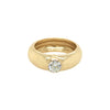 Round Clear Stone Ring  14K Yellow Gold Cubic Zirconia