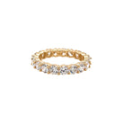 Round Stone Eternity Ring with 14K Gold Band  14K Yellow Gold Cubic Zirconia Stones: 0.15" Diameter