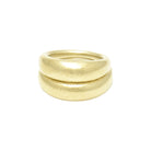 Double Band Ring Set  Introducing our beautiful Double Band Ring Set, crafted from the finest green gold plated over silver. This set will add a touch of sophisticated elegance to any outfit and can be worn separately for a delicate and understated look, or stack them together for a bold statement piece.  Green Gold Plated Over Silver Each Band .26" Wide  