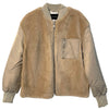 Taupe Faux Shearling Bomber Jacket