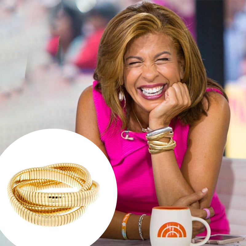 Gold Plated Over Silver Width of Each Strand is 12mm/0.5 inches 18K Gold version also available As worn by Hoda Kotb on The Ellen DeGeneres Show & The Today Show.
