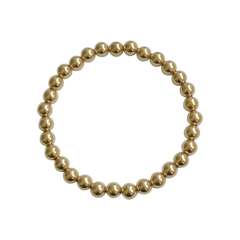 Beaded Stretch Bracelet   • 14K Yellow Gold Filled • Bead Size 6MM