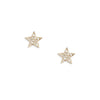 Yellow Gold Diamond Star Stud Pierced Earrings  14K Yellow Gold 0.05 Diamond Carat Weight 0.20" Diameter