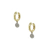 Diamond Disc Drop Earrings  14K Yellow Gold  0.11 Diamond Carat Weight  0.70" Length X 0.20" Width Pierced