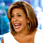 Hoda Kotb wearing white gold flat tube hoop earrings on the Today Show