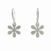 GIF of sparkling white gold daisy drop earrings