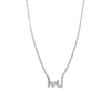 CZ I Heart You Chain Necklace  White Gold Plated 0.18" Long X 0.40" Wide 15-17" Adjustable Chain  