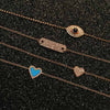Pave Diamond & Turquoise Heart Chain Bracelet  14K Rose Gold 0.06 Diamond Carat Weight 0.13 Turquoise Carat Wight Heart: 0.38" Width Chain: 6-7" Length