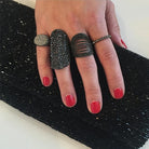 Black Beaded Fold Over Clutch  8.75" Width X 4.5" Height